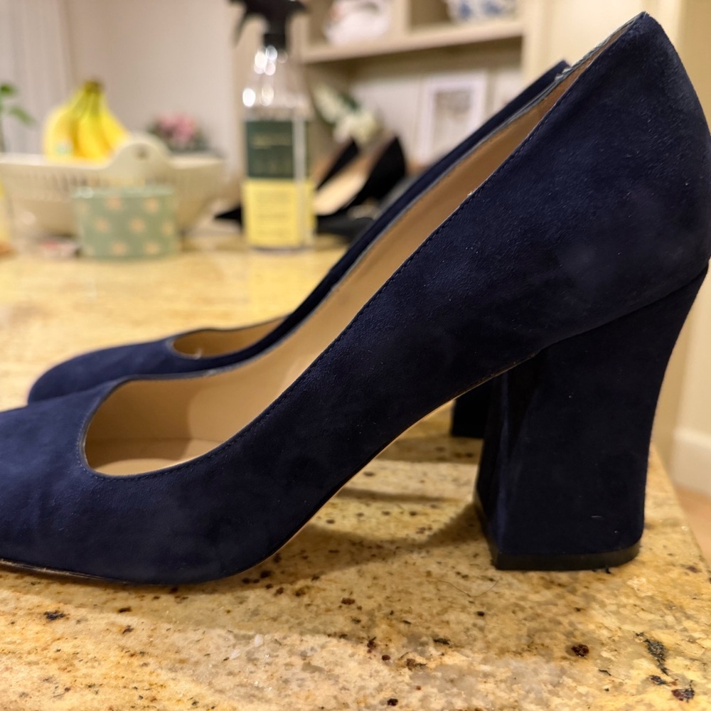 Stuart Weitzman Dark Blue Suede Heels